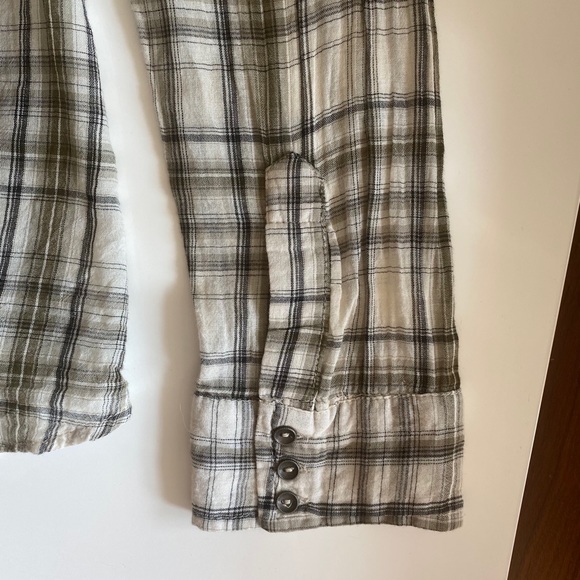 Free People Saddle Up Plaid Lace Yoke Shirt - Picture 15 of 16